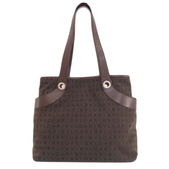 BVLGARI Handbag canvas Brown Logo mania