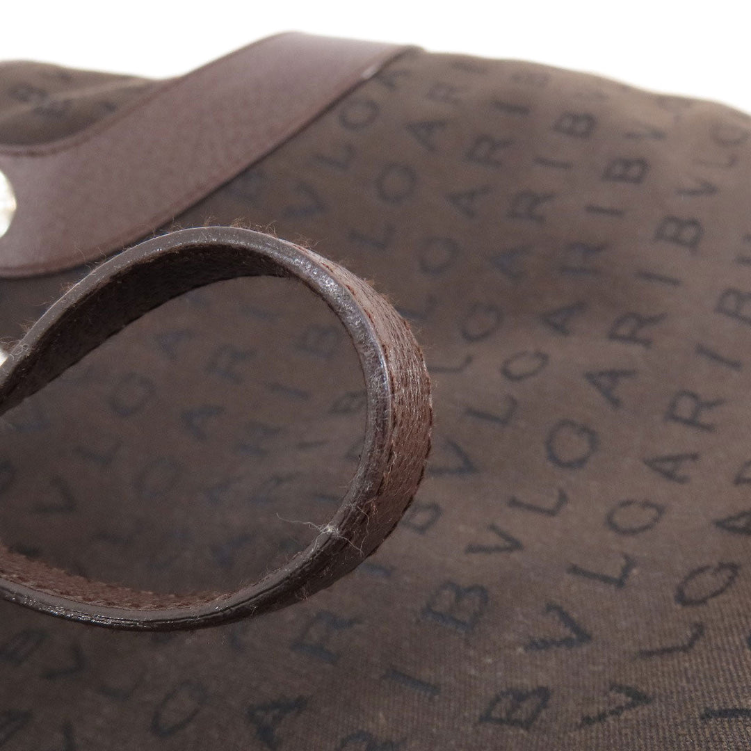 BVLGARI Handbag canvas Brown Logo mania