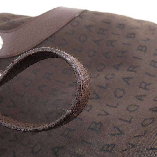 BVLGARI Handbag canvas Brown Logo mania
