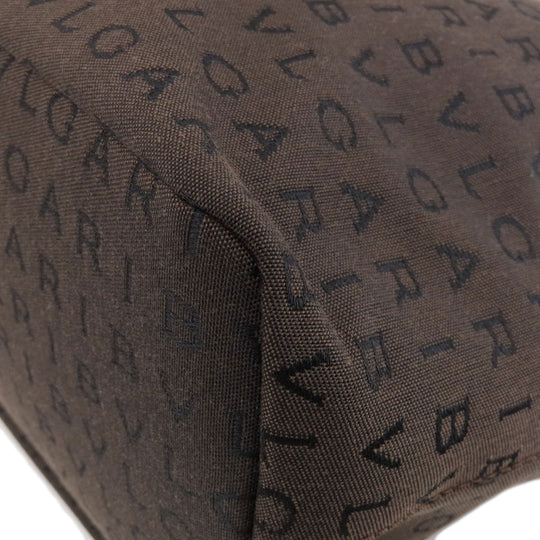 BVLGARI Handbag canvas Brown Logo mania