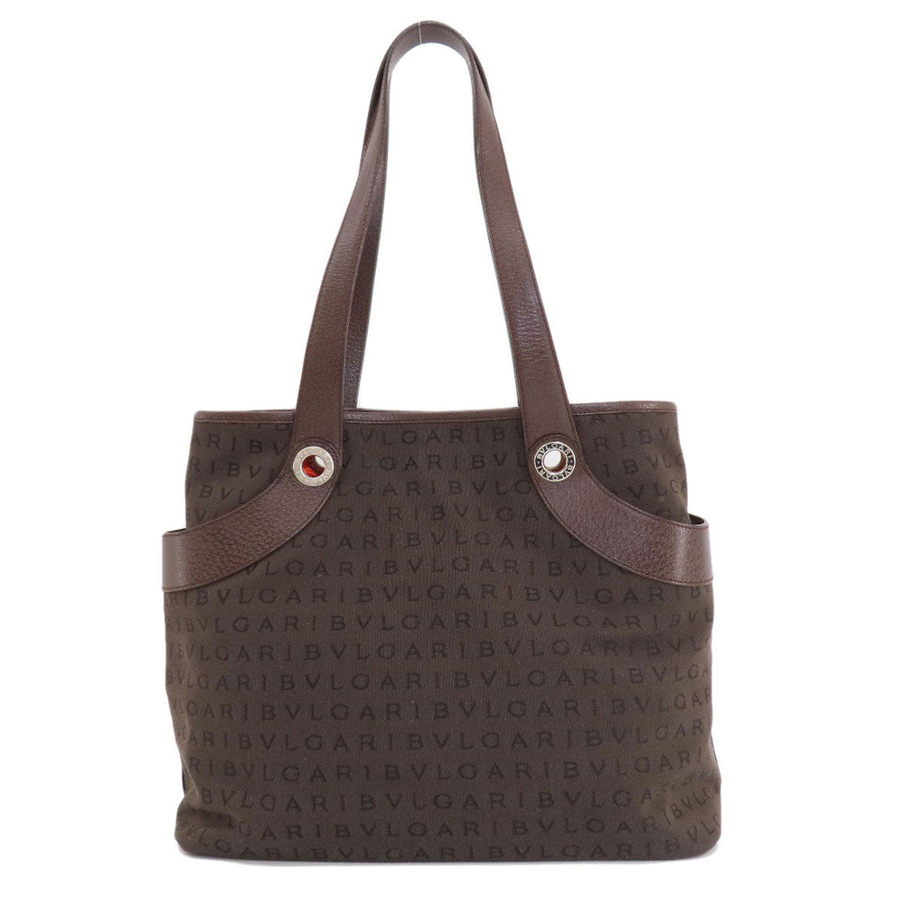 BVLGARI Handbag canvas Brown Logo mania