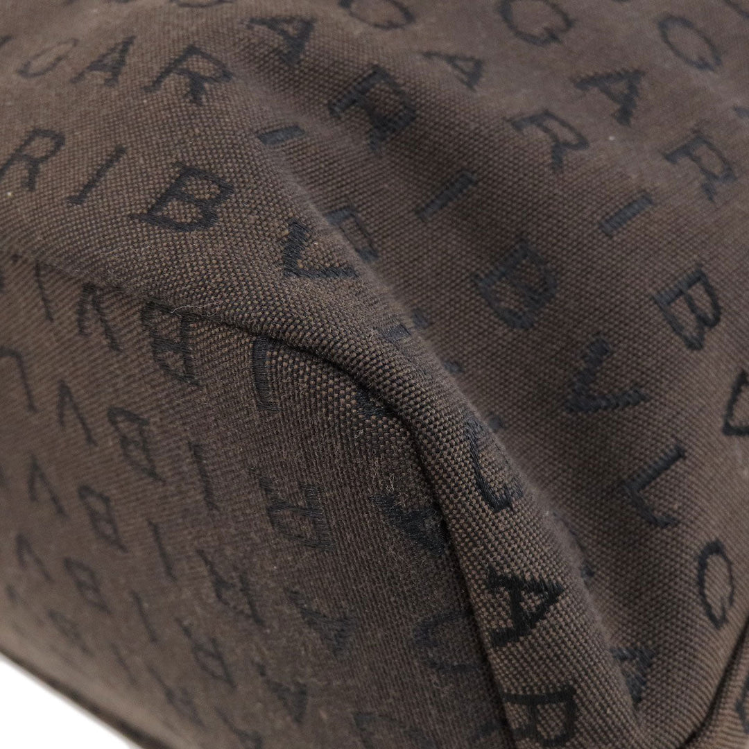 BVLGARI Handbag canvas Brown Logo mania