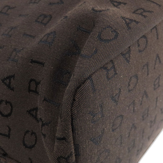BVLGARI Handbag canvas Brown Logo mania