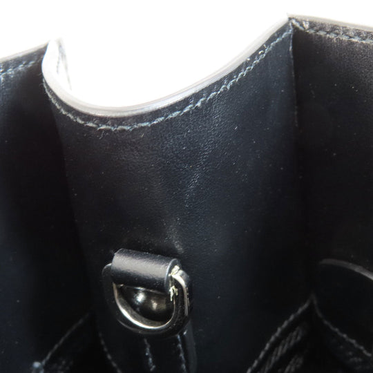 PRADA Handbag 1BG382 leather black Embossed triangle 2WAY Women Used Authentic