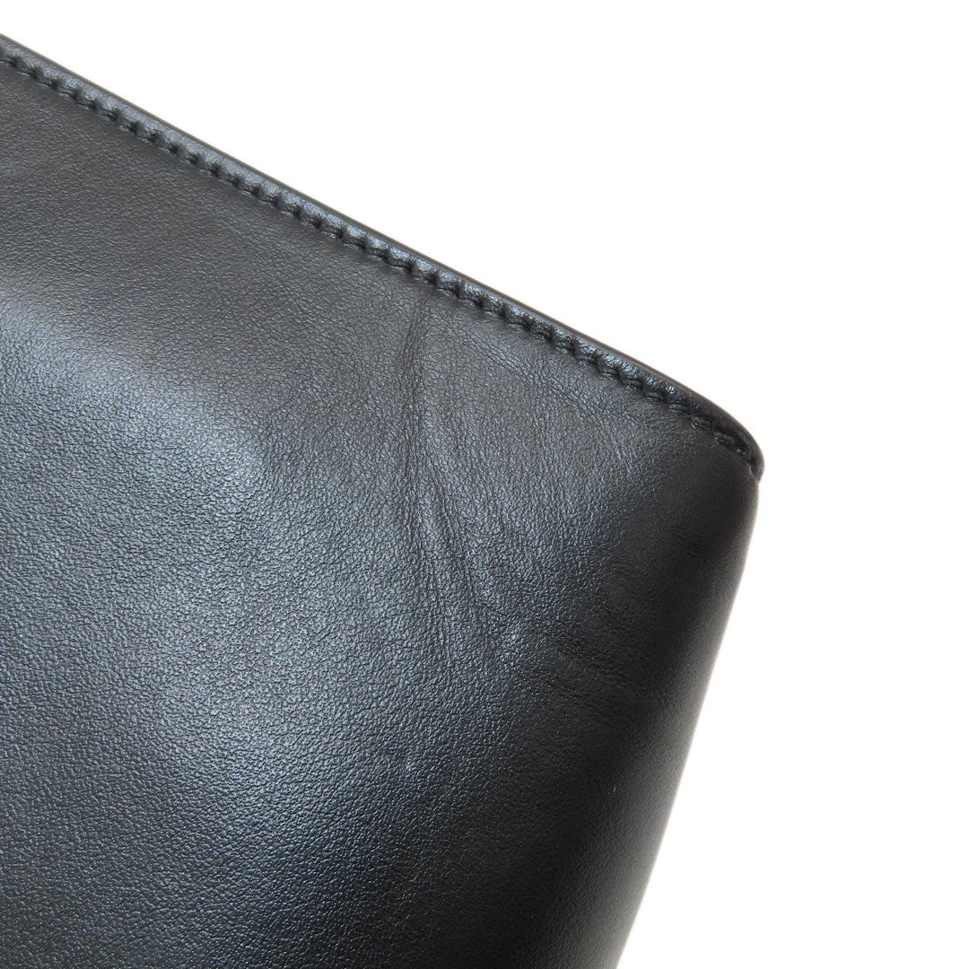 PRADA Handbag 1BG382 leather black Embossed triangle 2WAY Women Used Authentic