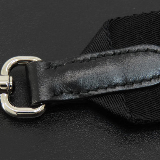 PRADA Handbag 1BG382 leather black Embossed triangle 2WAY Women Used Authentic