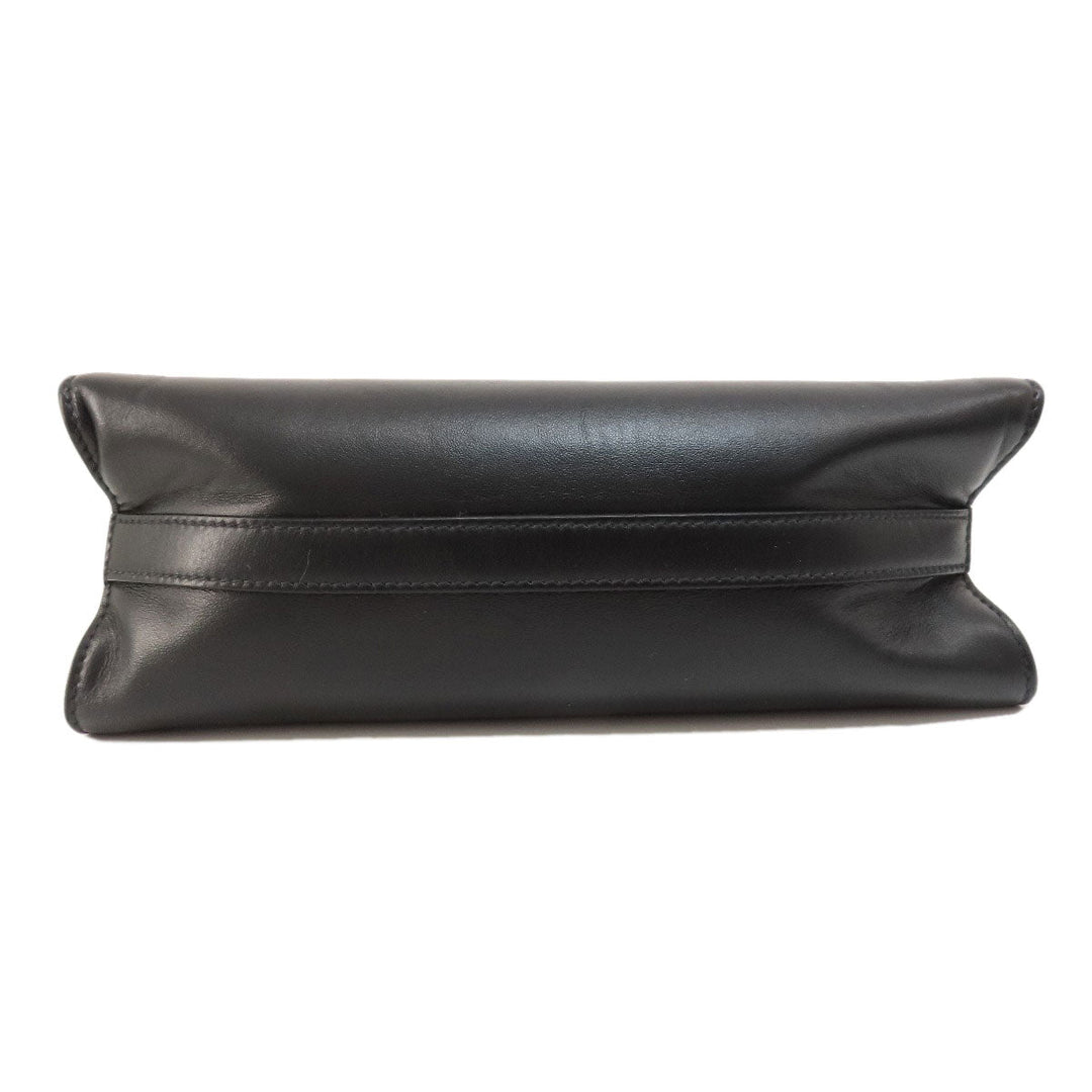 PRADA Handbag 1BG382 leather black Embossed triangle 2WAY Women Used Authentic