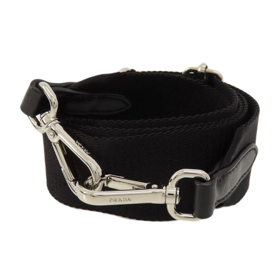 PRADA Handbag 1BG382 leather black Embossed triangle 2WAY Women Used Authentic