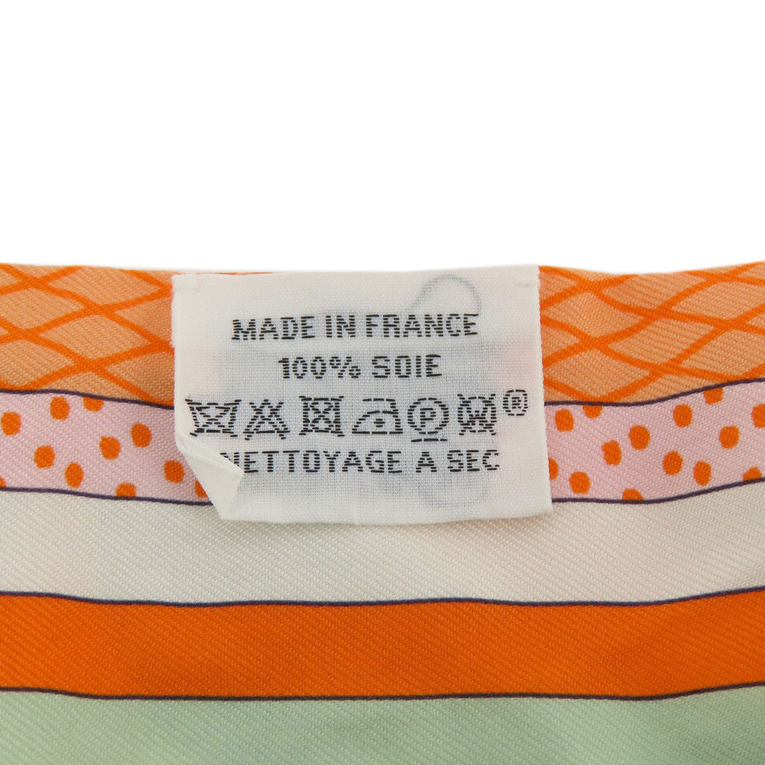HERMES scarf silk Orange Twilly Women Used Authentic