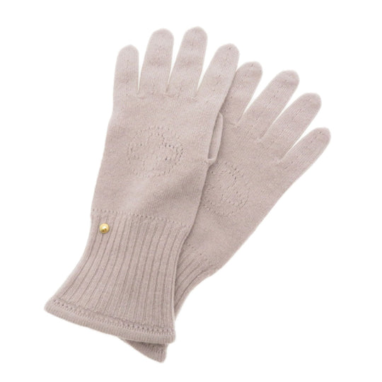 LOUIS VUITTON Glove wool pink Monogram Pattern Women Used Authentic