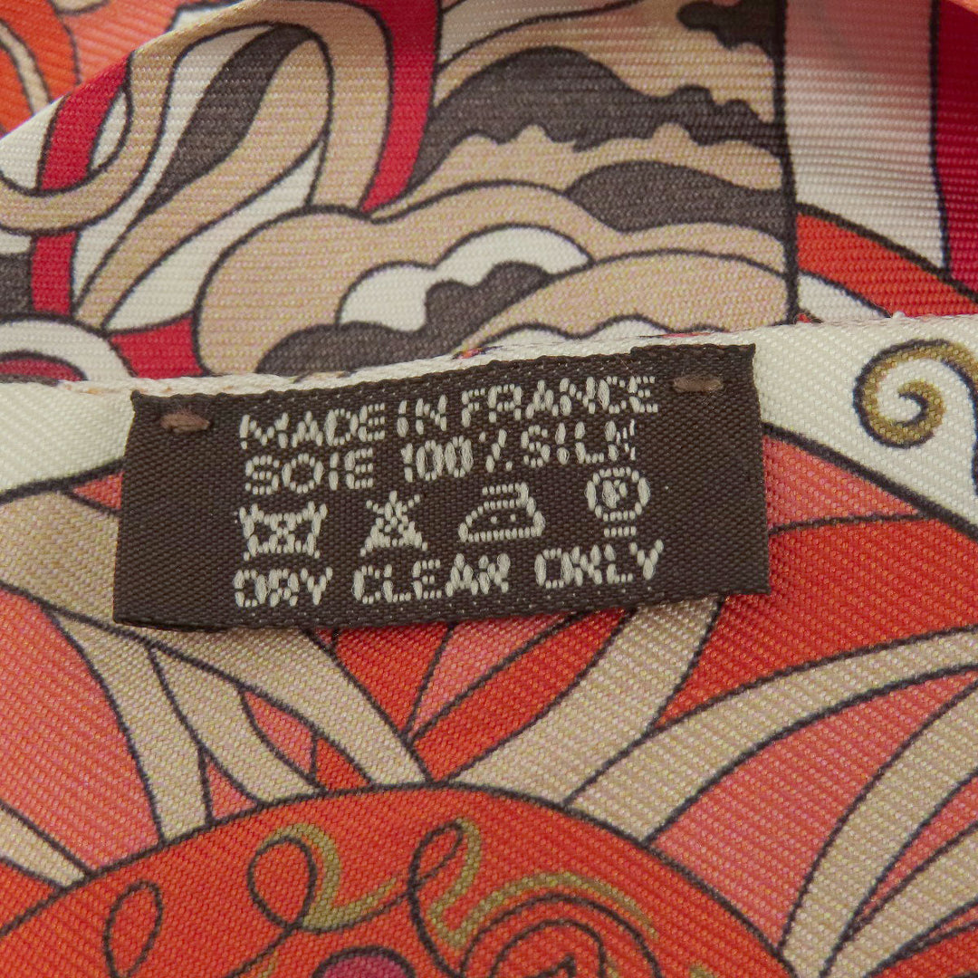 HERMES scarf silk Red Twilly Women Used Authentic