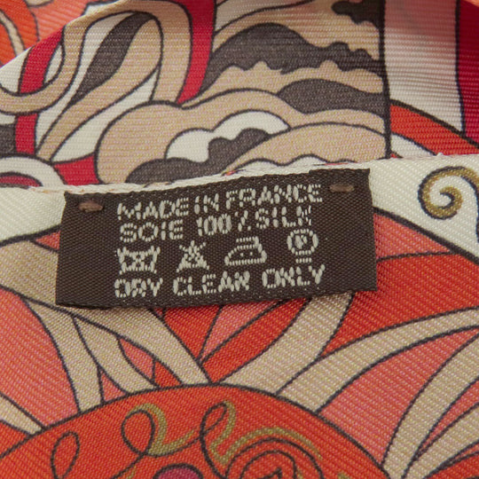 HERMES scarf silk Red Twilly Women Used Authentic