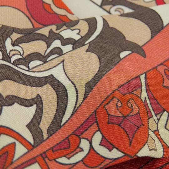 HERMES scarf silk Red Twilly Women Used Authentic