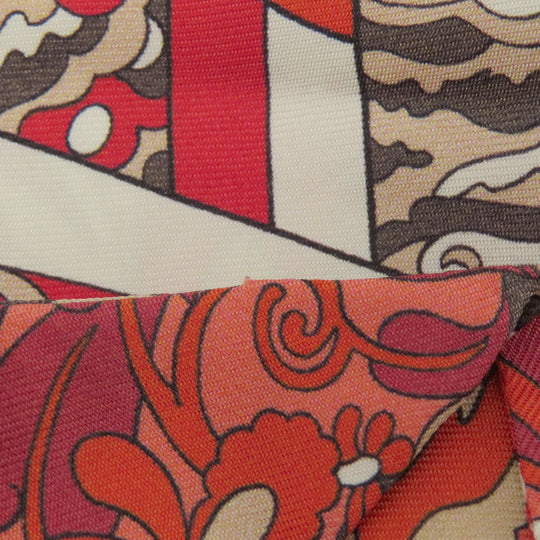 HERMES scarf silk Red Twilly Women Used Authentic
