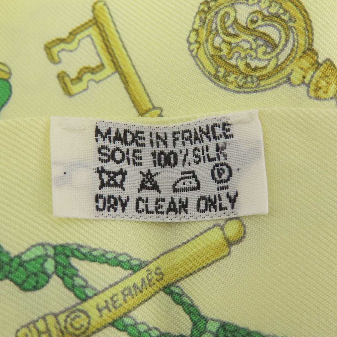 HERMES scarf silk yellow Twilly Women Used Authentic