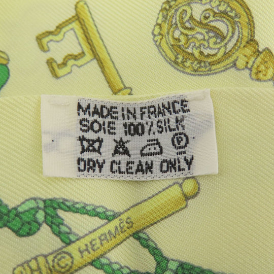 HERMES scarf silk yellow Twilly Women Used Authentic
