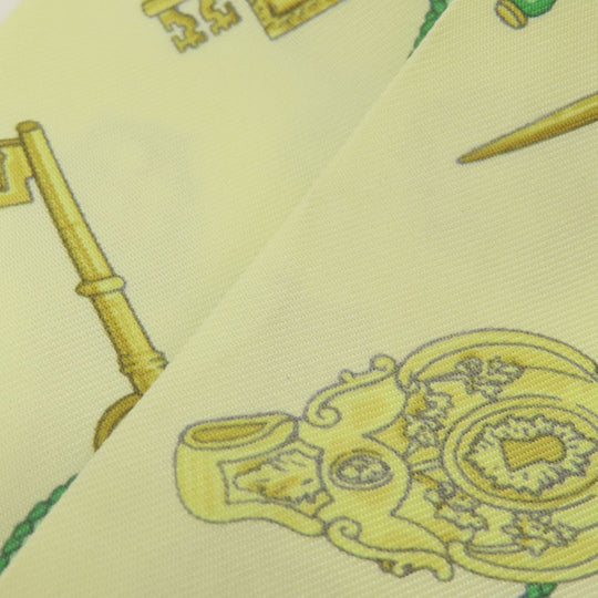 HERMES scarf silk yellow Twilly Women Used Authentic