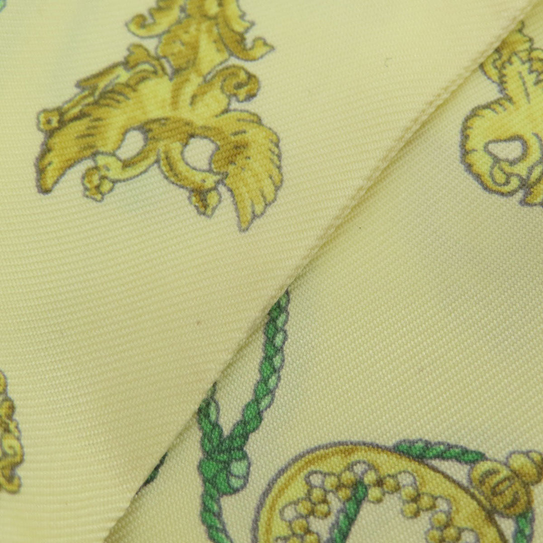 HERMES scarf silk yellow Twilly Women Used Authentic