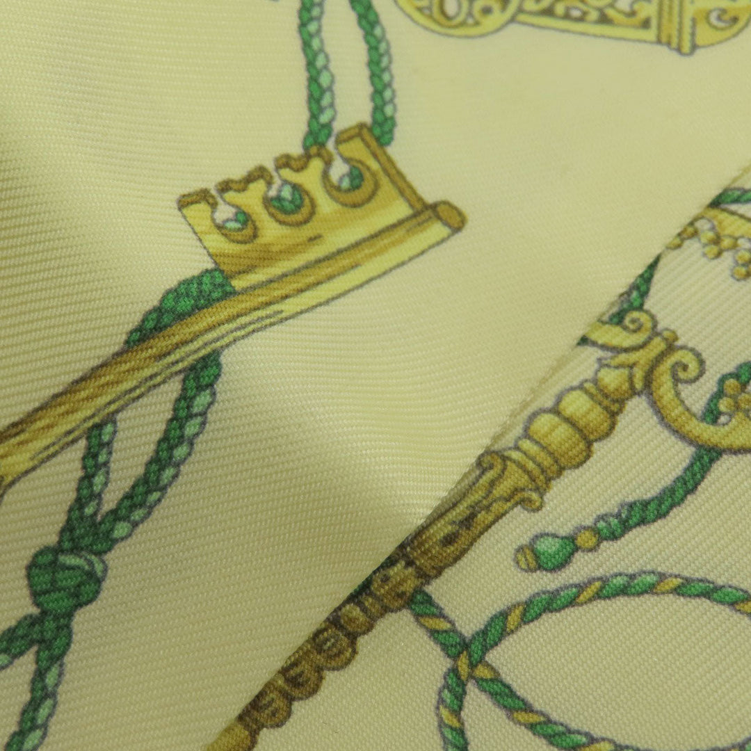 HERMES scarf silk yellow Twilly Women Used Authentic