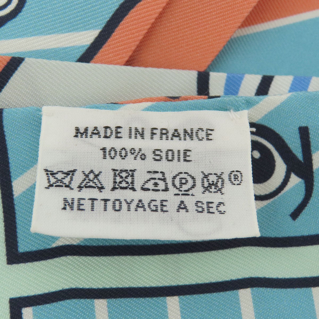 HERMES scarf silk blue Twilly Women Used Authentic