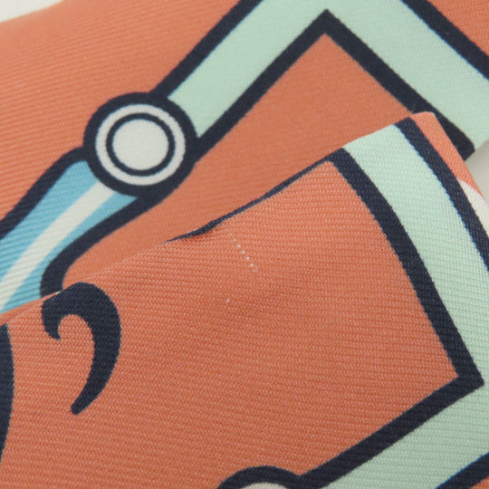HERMES scarf silk blue Twilly Women Used Authentic