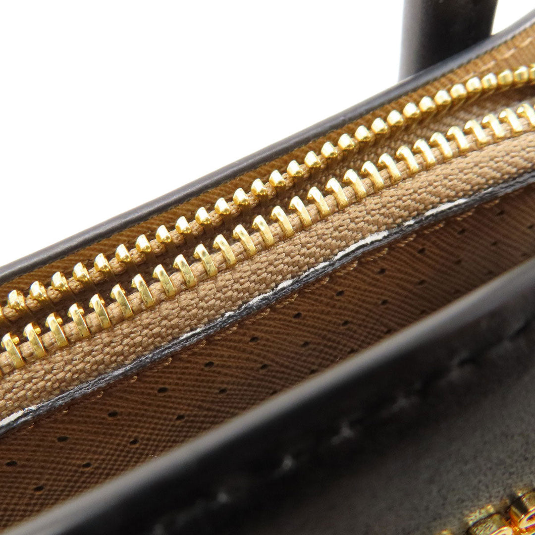 MICHAEL KORS Handbag leather black Fireworks motif 2WAY Women Used Authentic