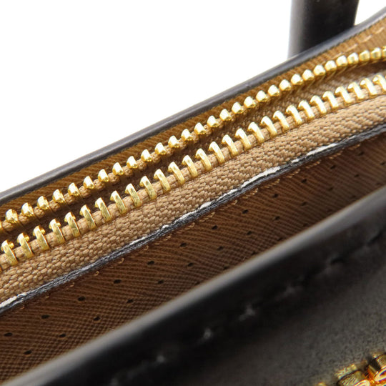 MICHAEL KORS Handbag leather black Fireworks motif 2WAY Women Used Authentic