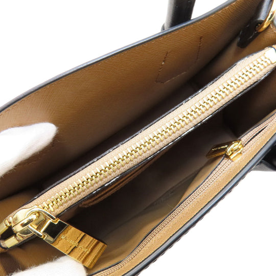 MICHAEL KORS Handbag leather black Fireworks motif 2WAY Women Used Authentic