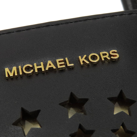 MICHAEL KORS Handbag leather black Fireworks motif 2WAY Women Used Authentic