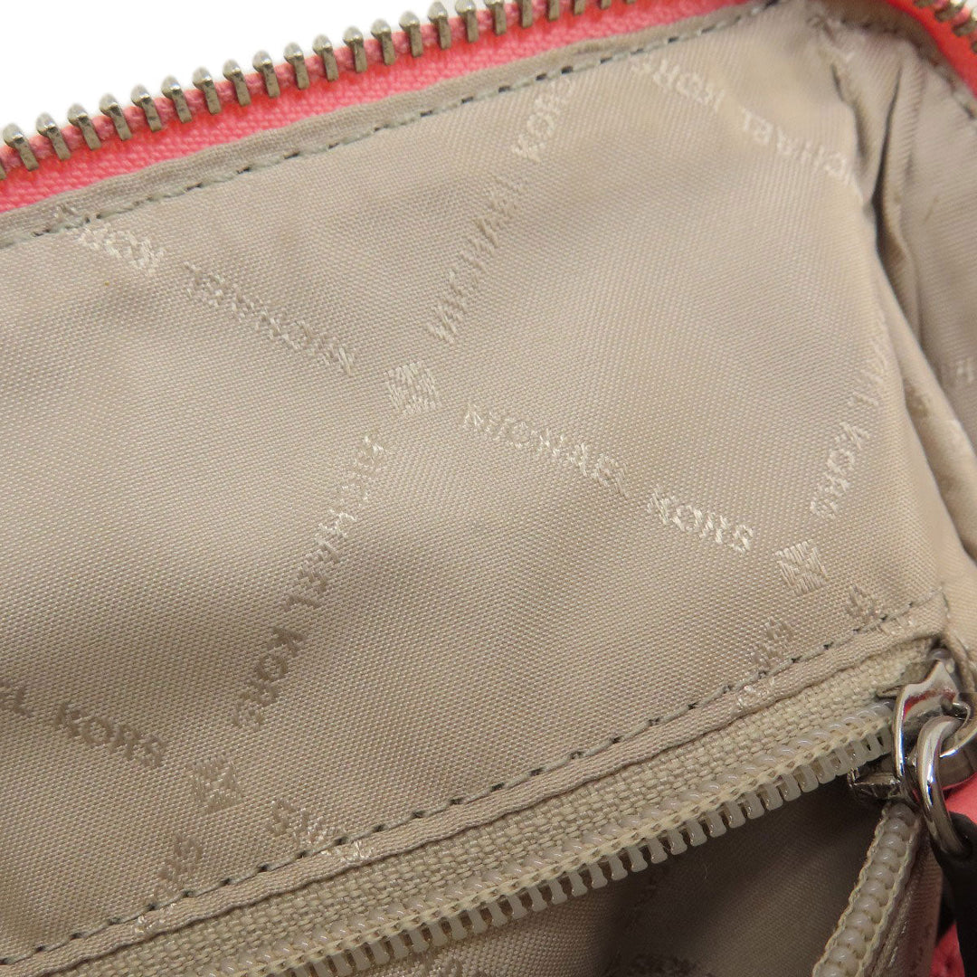 MICHAEL KORS Handbag Leather, Coated Canvas Brown MK Signature 2WAY Women Used Authentic