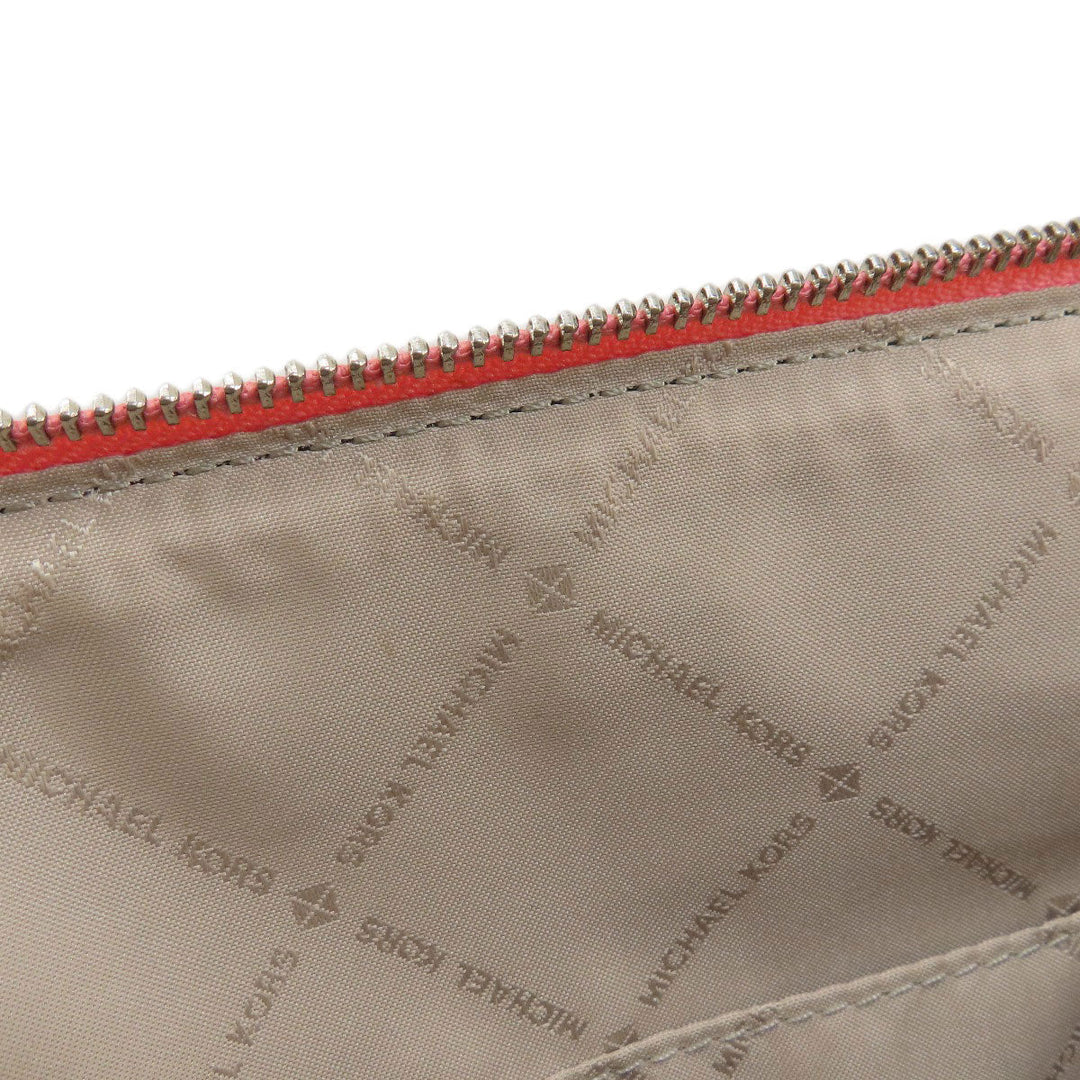 MICHAEL KORS Handbag Leather, Coated Canvas Brown MK Signature 2WAY Women Used Authentic