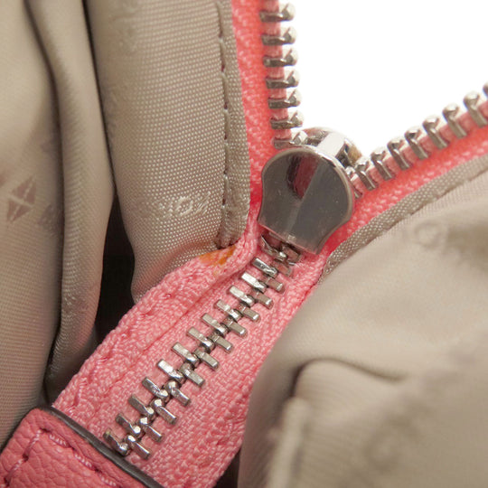 MICHAEL KORS Handbag Leather, Coated Canvas Brown MK Signature 2WAY Women Used Authentic