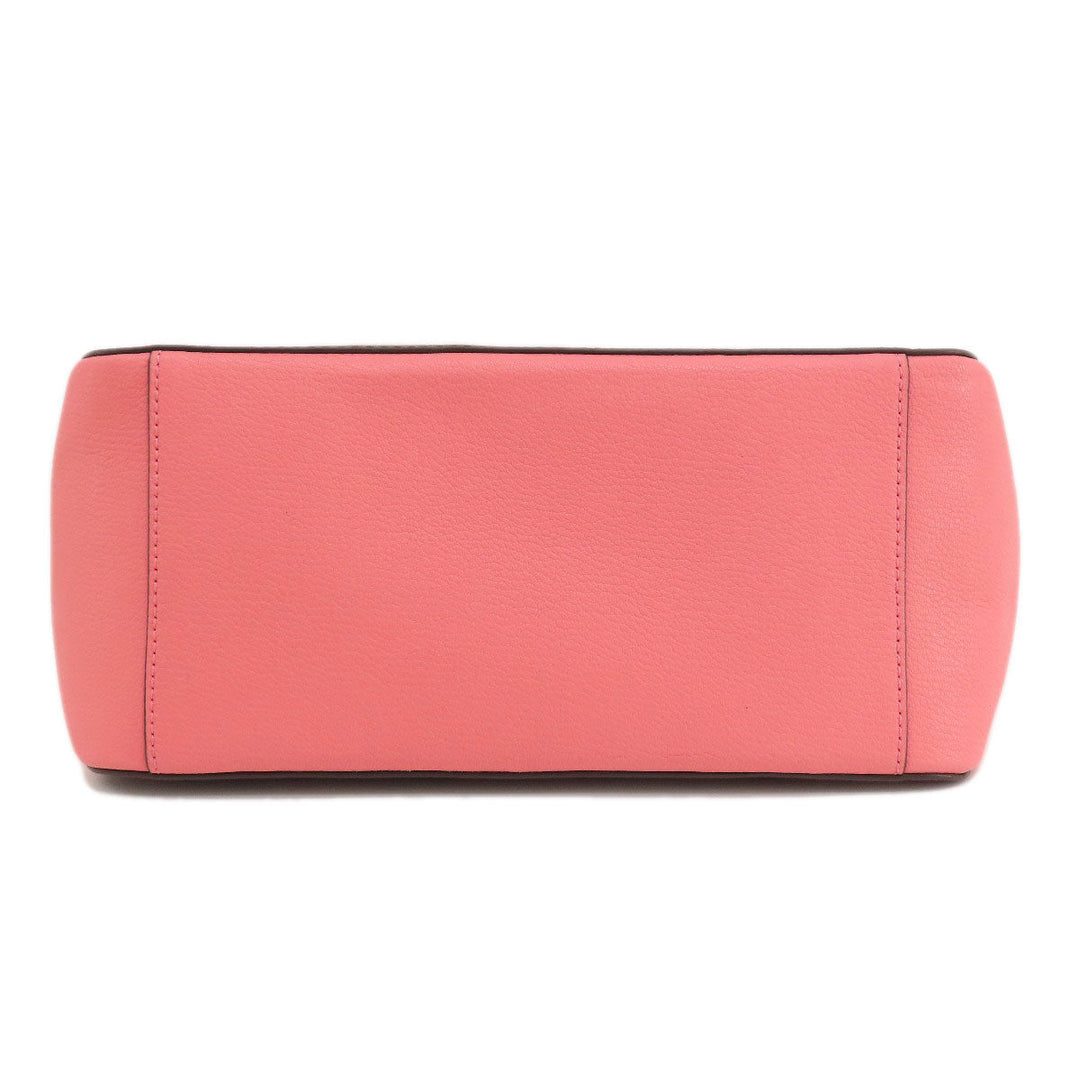 MICHAEL KORS Handbag Leather, Coated Canvas Brown MK Signature 2WAY Women Used Authentic