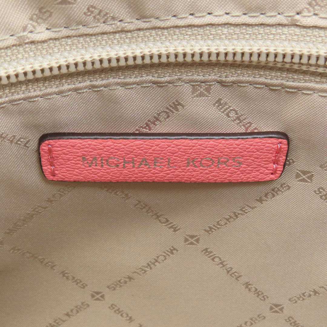 MICHAEL KORS Handbag Leather, Coated Canvas Brown MK Signature 2WAY Women Used Authentic