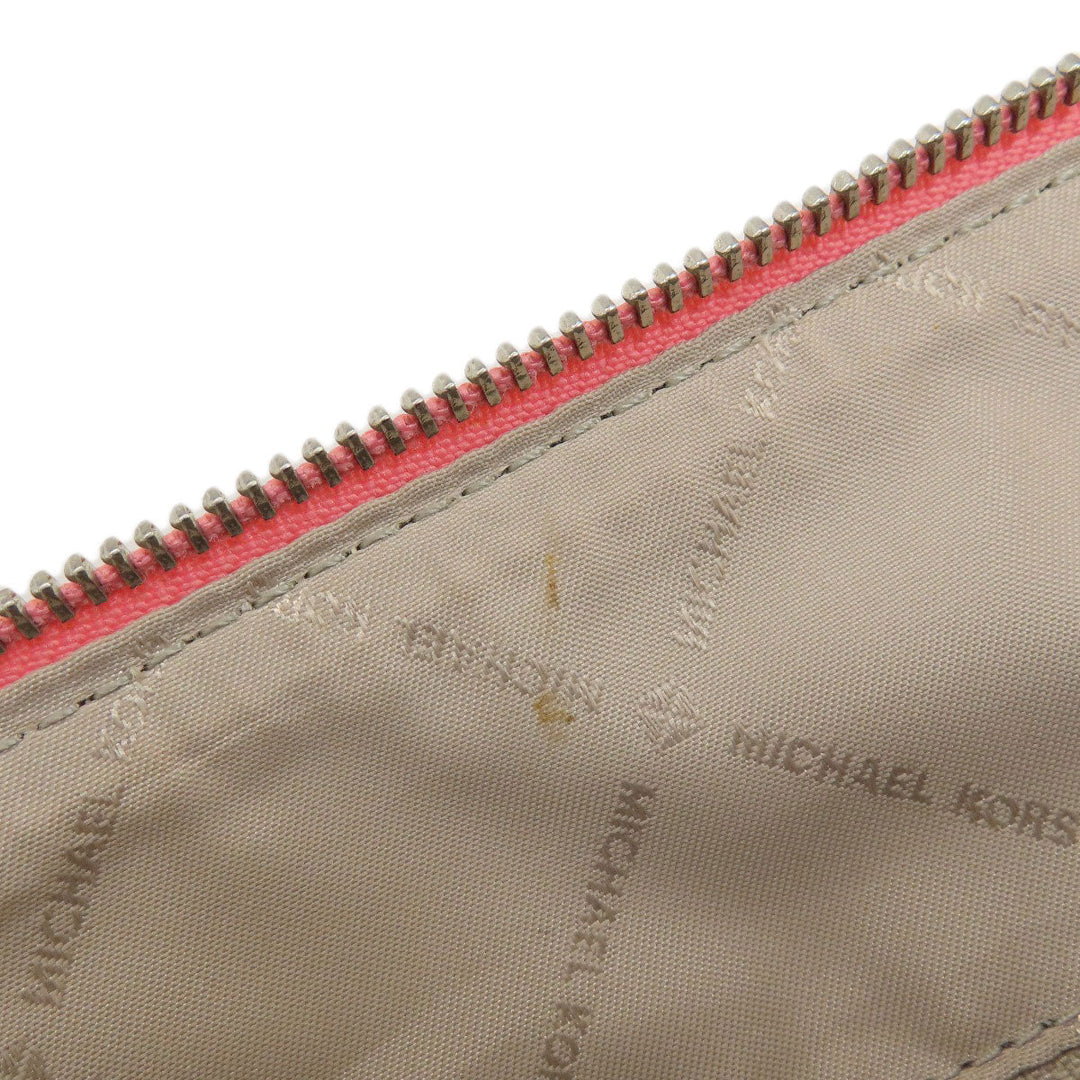 MICHAEL KORS Handbag Leather, Coated Canvas Brown MK Signature 2WAY Women Used Authentic