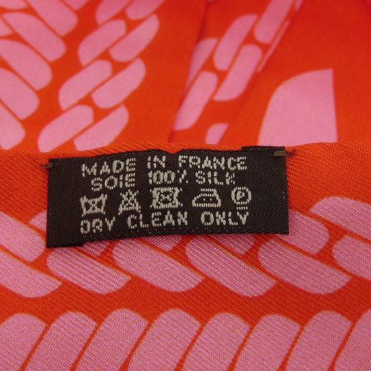 HERMES scarf silk Orange Twilly Women Used Authentic