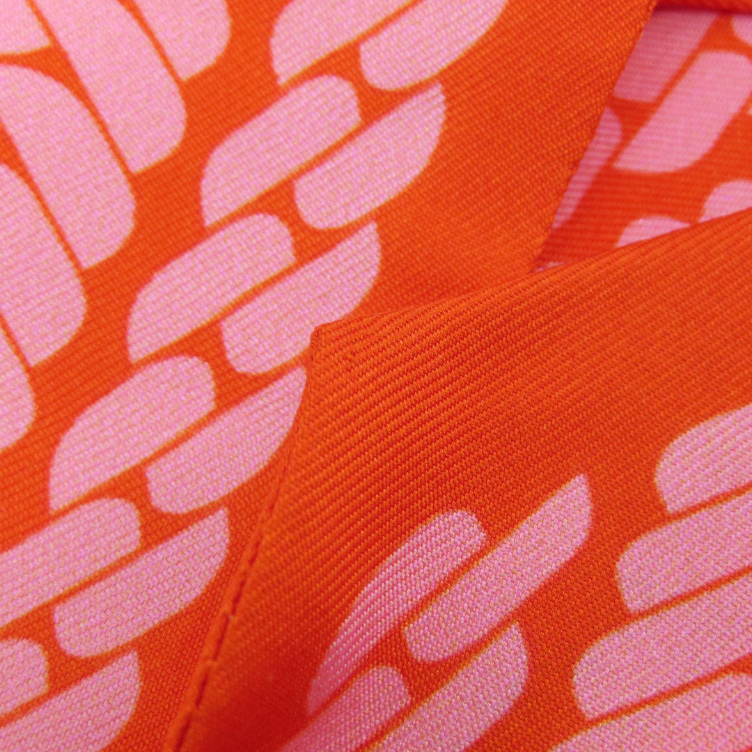 HERMES scarf silk Orange Twilly Women Used Authentic