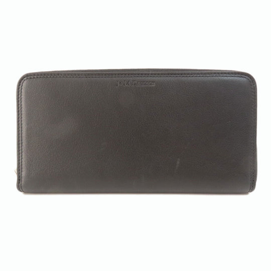 J&M Davidson Long Wallet Purse leather black logo mens(Unisex) Used Authentic