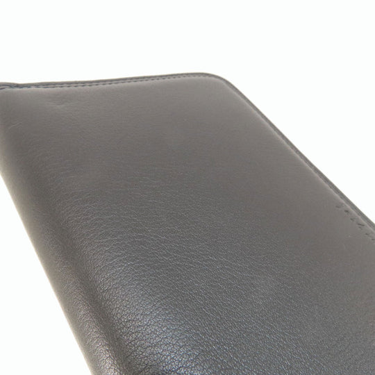 J&M Davidson Long Wallet Purse leather black logo mens(Unisex) Used Authentic