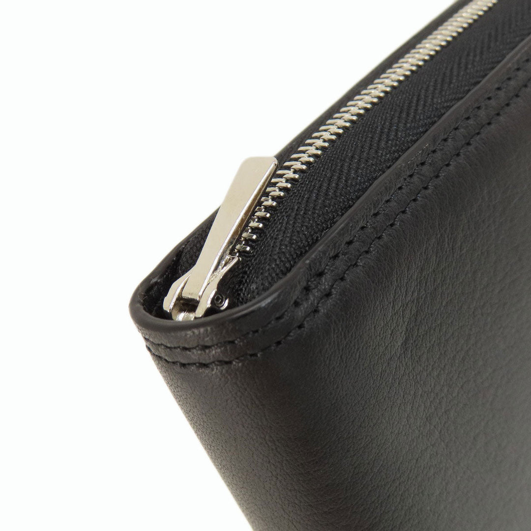 J&M Davidson Long Wallet Purse leather black logo mens(Unisex) Used Authentic