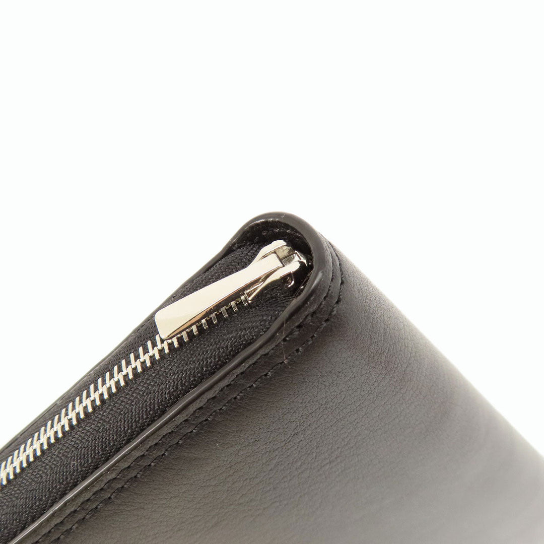 J&M Davidson Long Wallet Purse leather black logo mens(Unisex) Used Authentic