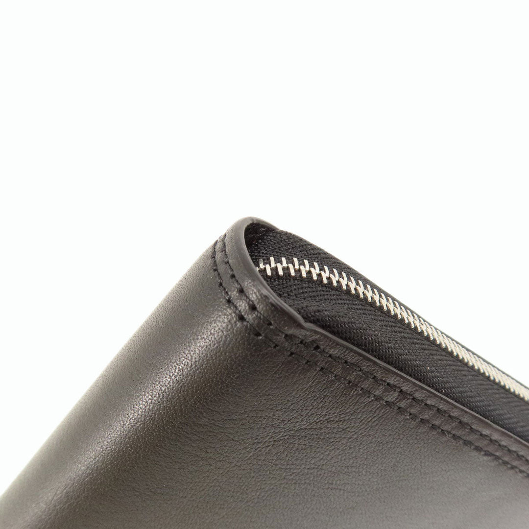 J&M Davidson Long Wallet Purse leather black logo mens(Unisex) Used Authentic