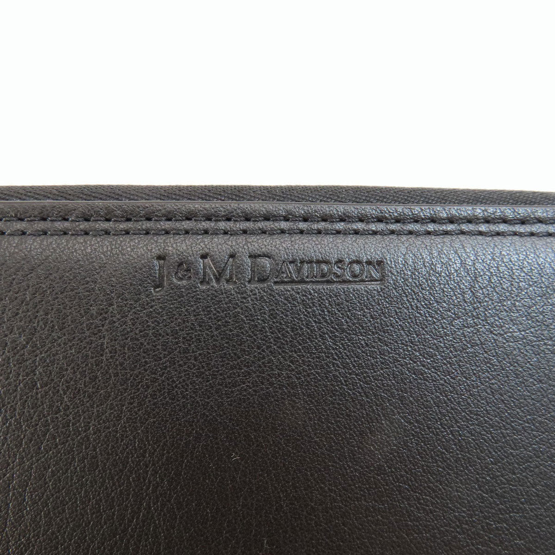 J&M Davidson Long Wallet Purse leather black logo mens(Unisex) Used Authentic