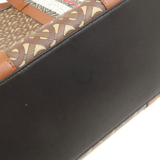 BURBERRY Tote Bag PVC Brown logo stripe unisex(Unisex) Used Authentic