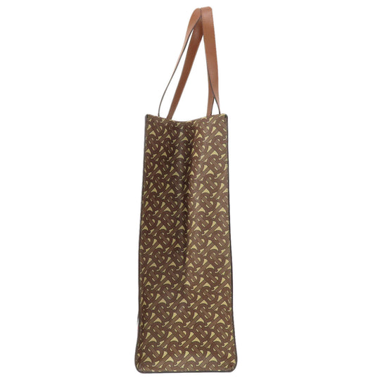 BURBERRY Tote Bag PVC Brown logo stripe unisex(Unisex) Used Authentic