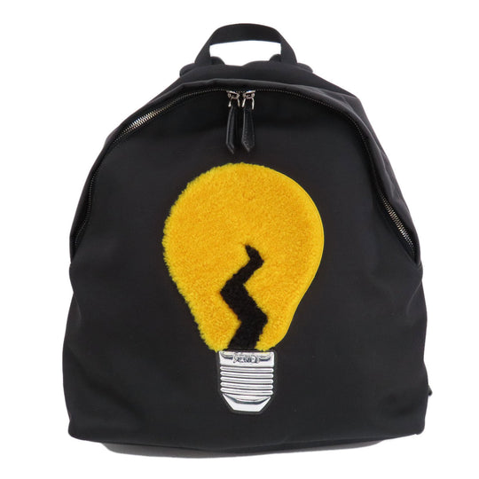 FENDI Backpack Nylon black Light bulb applique mens(Unisex) Used Authentic