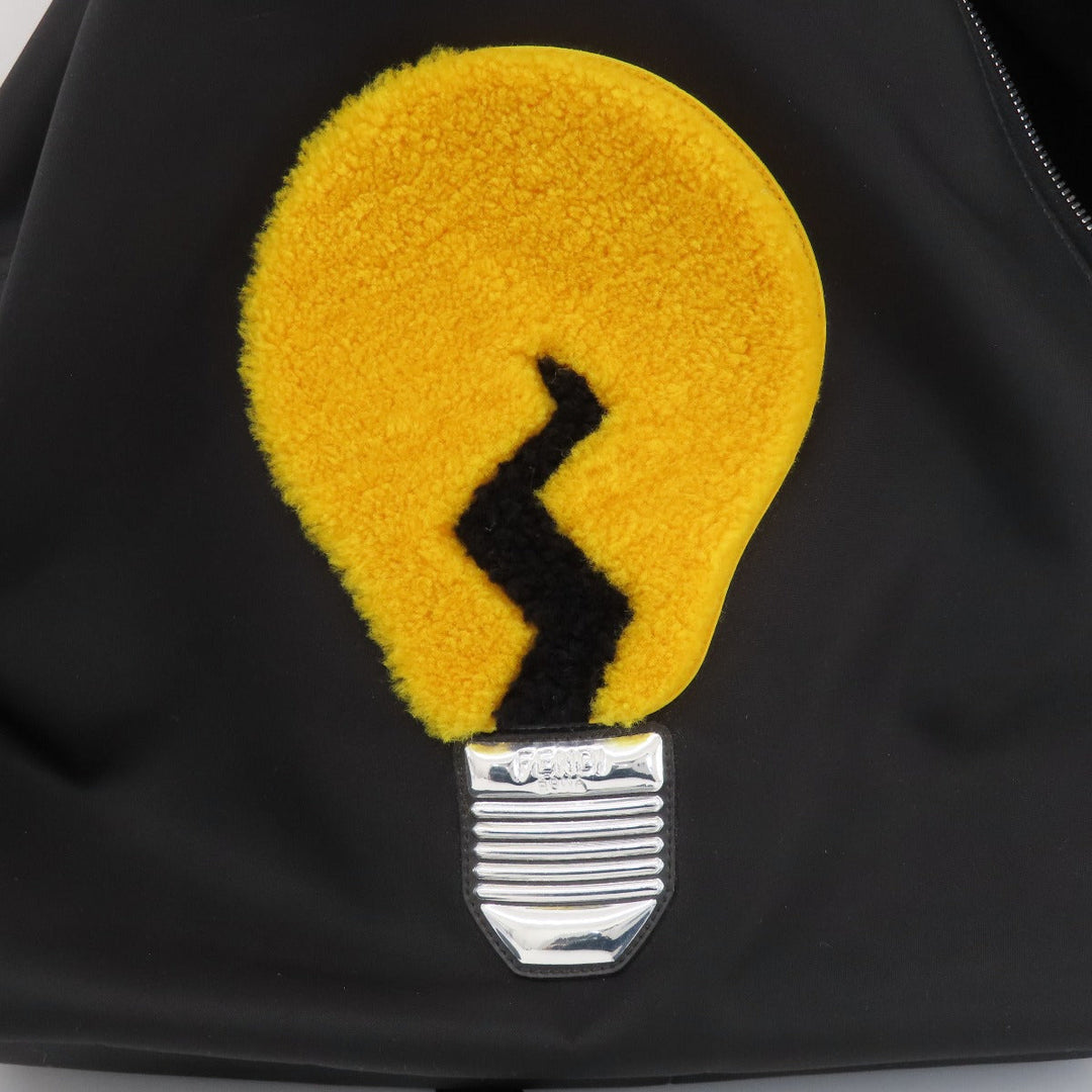 FENDI Backpack Nylon black Light bulb applique mens(Unisex) Used Authentic
