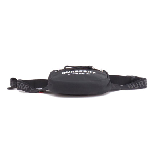 BURBERRY Hip bag Nylon black logo Women Used Authentic