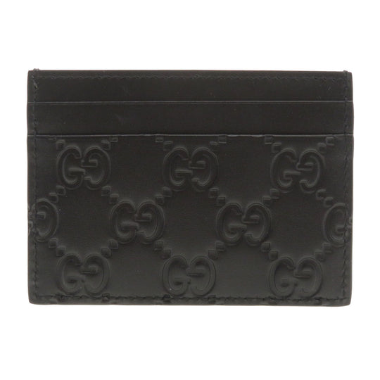 GUCCI Card Case 233166 Calfskin black GG Shima mens Used Authentic