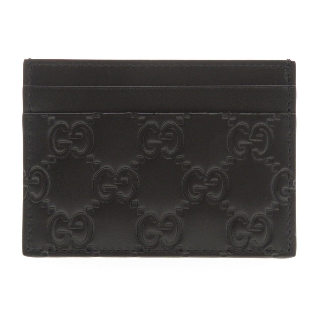 GUCCI Card Case 233166 Calfskin black GG Shima mens Used Authentic